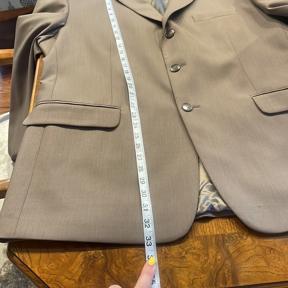 J. FERRAR MENS 100% wool suit JACKET Made in Italy taupe neutral 46R NWOT - Picture 12 of 16